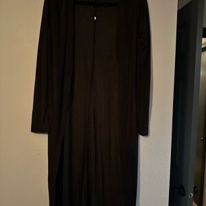 Black Long Open Cardigan